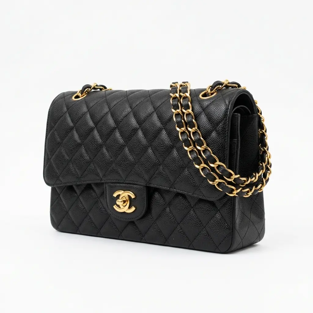 Used Chanel Classic Flap Medium Caviar pre-loved bag Malaysia